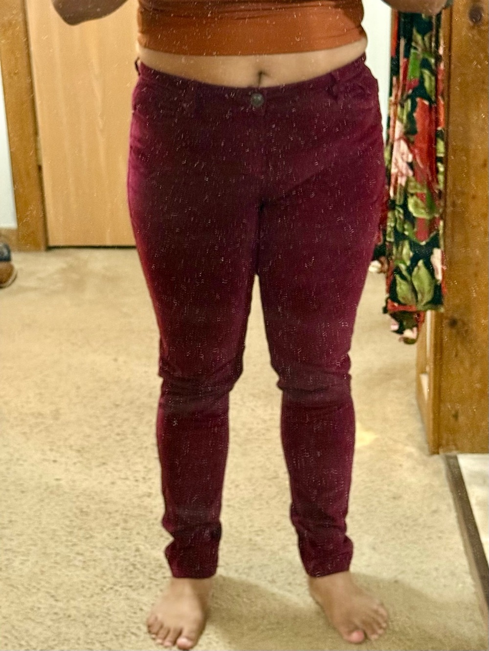 LC Lauren Conrad Deep Wine Skinny Jeans